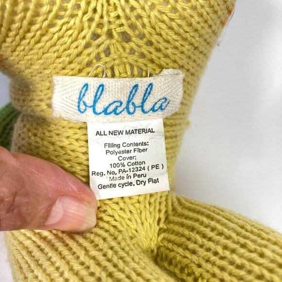 Blabla Stuffed Animal Giraffe Plush with Cat Rider & Bird Hand Knit Made In Peru - Picture 5 of 7